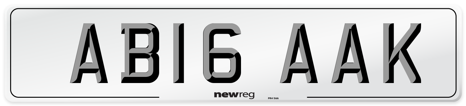 AB16 AAK Number Plate from New Reg